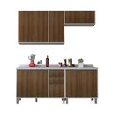 Ver imagem 2 de Armário de Cozinha Compacta 4 Peças 200cm Linea com Balcões Cor:avelã