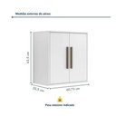 Ver imagem 3 de Armário Aéreo 2 Portas Lorena Kaiki Móveis - Branco