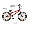 Bicicleta Aro 20 BMX Catraca K7 Cog 9 Pçs Aço Hi-Ten Gap P03 Vermelho - D'Rossi DRossi - 6