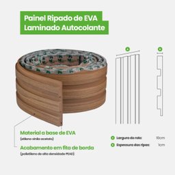 Painel Ripado Autocolante Nogueira Natural 10cm X 10 Metros - 6
