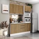 Ver imagem 1 de Cozinha Compacta Celeste Kappesberg 100% Mdf Branco/nogueira 190cm