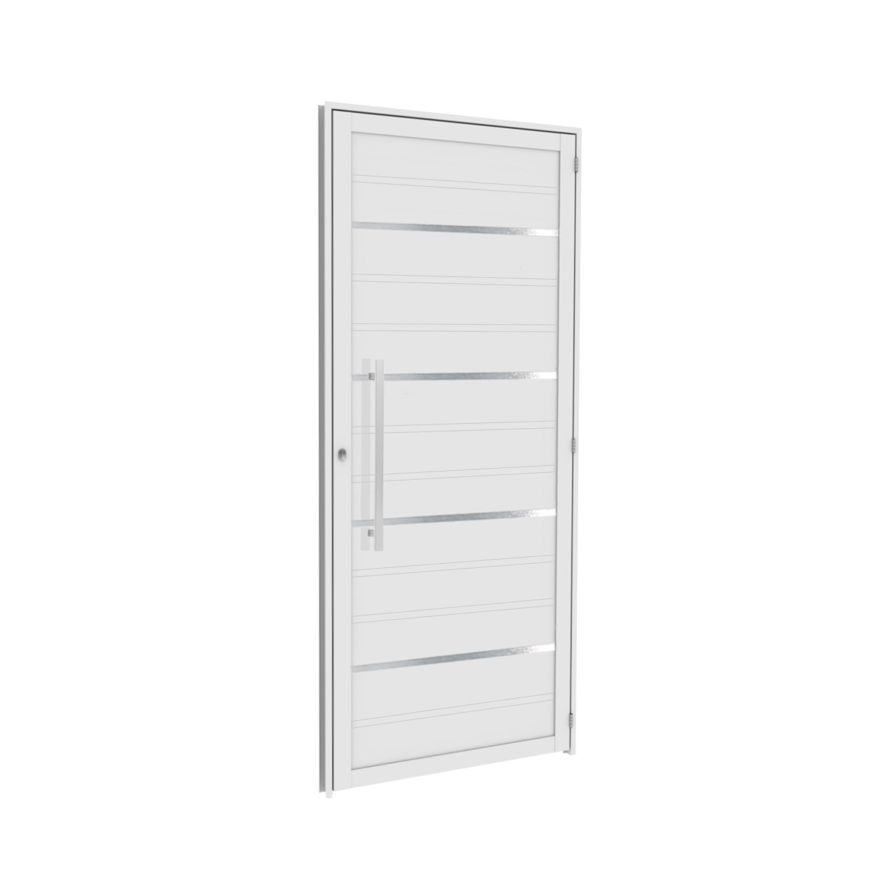 Porta Giro Social Com Preenchimento Termo Acústico Com Frisos Com Puxador:850(L) X 2100(A) X 60/Esqu - 1