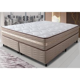Cama Box Super King (Colchão + Box) 193x203x60 de Molas Ensacadas Cama inBox Smart Gold Bege - 1