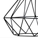 Ver imagem 3 de Trio Aramado Diamante Pequeno Poptem Canopla Múltipla Reta 43Cm Preto Luminária Metal Lustre 19Cm Sa