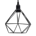 Ver imagem 2 de Trio Aramado Diamante Pequeno Poptem Canopla Múltipla Reta 43Cm Preto Luminária Metal Lustre 19Cm Sa