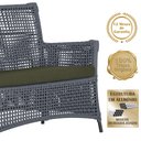 Ver imagem 4 de Jogo Sofá e 2 Poltronas de Área Igapó Alumínio Pintura Preta Corda Náutica Estofado 13 Trama