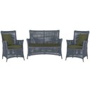 Ver imagem 1 de Jogo Sofá e 2 Poltronas de Área Igapó Alumínio Pintura Preta Corda Náutica Estofado 13 Trama