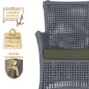 Ver imagem 5 de Jogo Sofá e 2 Poltronas de Área Igapó Alumínio Pintura Preta Corda Náutica Estofado 13 Trama