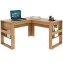 Ver imagem 3 de Mesa de Canto para Escritório em L Angular Detalhe Ripado Amêndoa