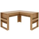 Ver imagem 4 de Mesa de Canto para Escritório em L Angular Detalhe Ripado Amêndoa