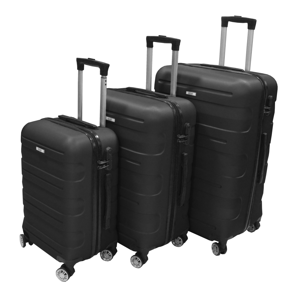 Kit Mala de Viagem Hermes 3 Peças 10kg 23kg e 32kg - Preta