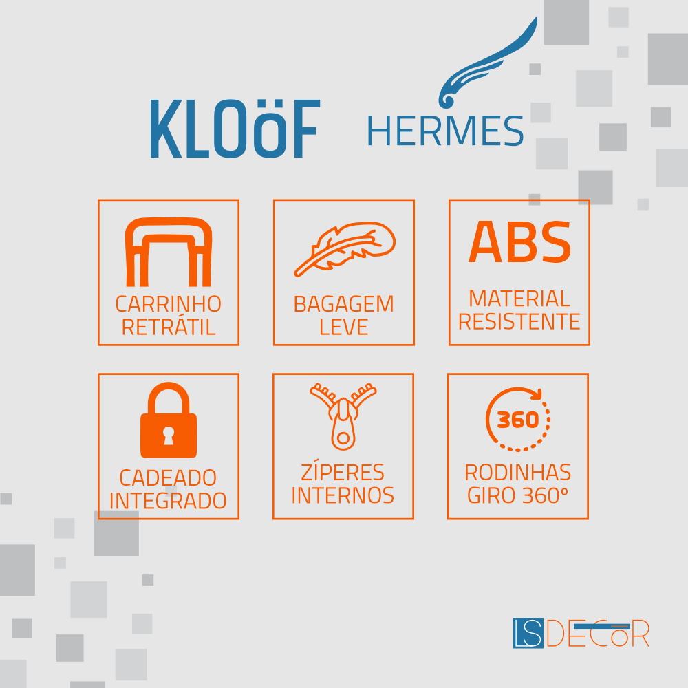 Kit Mala de Viagem Hermes 3 Peças 10kg 23kg e 32kg - Preta - 5