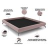 Cama Casal King Base Box Pés de Ferro Estilo Industrial 210cm Otto P05 Veludo Rosê - Lyam Decor - 3