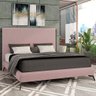 Cama Casal King Base Box Pés de Ferro Estilo Industrial 210cm Otto P05 Veludo Rosê - Lyam Decor - 5