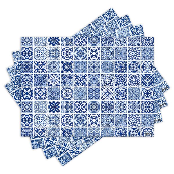 Jogo Americano com 4 peças - Azulejos - Abstrato - Geométrico - 1405Jo - 1