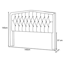 Cabeceira Cama Box Casal 140cm Costa Rica Linho Bege - 2 Cabeceira Cama Box Casal 140cm Costa Rica Linho Bege - 2