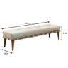 Recamier Puff Decorativo Madeira Maciça Luxo Linho Bege - Zahav Estofados - 2