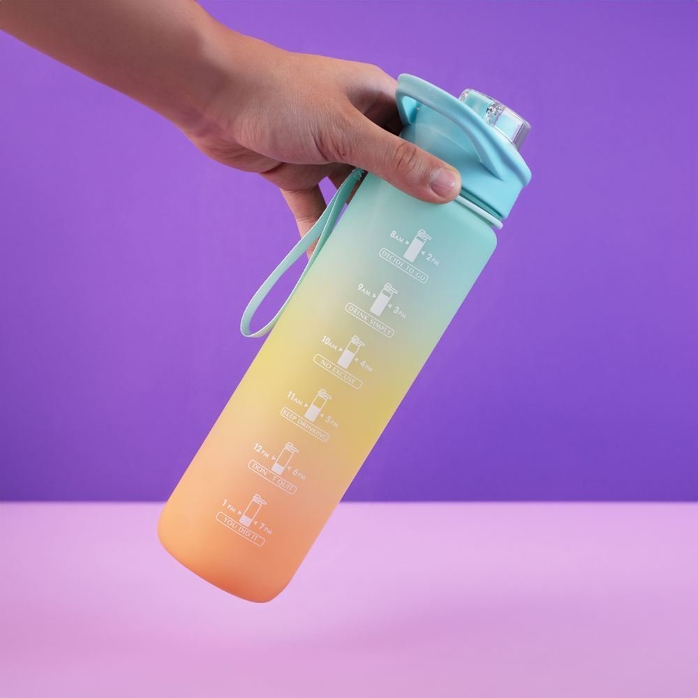 Garrafa com Alça e Canudo 1l Colors Fresh - 1