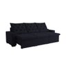 Sofá Retrátil Black 210m Suede Elegante Reclinável e Perfeito para Salas Contemporâneas Milão Preto - 5