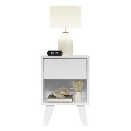 Mesa de Cabeceira Branca com 1 Gaveta 3235 Madesa - 4