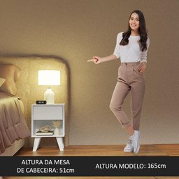 Mesa de Cabeceira Branca com 1 Gaveta 3235 Madesa - 6