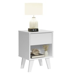 Mesa de Cabeceira Branca com 1 Gaveta 3235 Madesa - 8