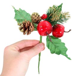 8 Ramos Maçã Decoração de Natal Artificial 18cm - 2