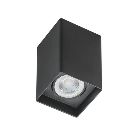 Spot de Sobrepor Quadrado Preto Luminária Teto Quadrada Gu10 Moderna Bivolt