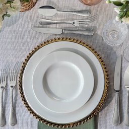 Prato Raso Tramontina Porcelana Branca 27 cm Maria Augusta Avulso Mesa Posta - 4