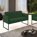 Ver imagem 2 de Sofá Namoradeira Base Industrial Preto Marisa Veludo Verde D03 - D'Rossi
