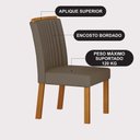 Ver imagem 5 de Conjunto Sala de Jantar Sofia 1,80m Tampo Vidro Off com 6 Cadeiras Jade Cinamomo/Joli Camurça