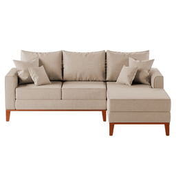Sofá 3 Lugares Beny com Chaise Direito Linho Cru - 2