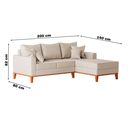 Ver imagem 5 de Sofá 3 Lugares Beny com Chaise Direito Linho Cru