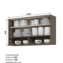 Ver imagem 3 de Armário Aéreo de Cozinha Lora 120cm 1 Porta MDF Basculante Duna Casa 812