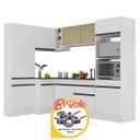 Ver imagem 3 de Cozinha Completa de Canto Veneza Mp2085 Multimóveis Branco/preto + Brinde Jogo de Panelas Tramontina