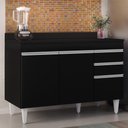 Ver imagem 2 de Balcão Gabinete para pia com Tampo 120cm Michigan Preto - Lumil Lumil Móveis