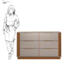 Ver imagem 7 de Cômoda Grande com 6 Gavetas Giane Nogueira/nude