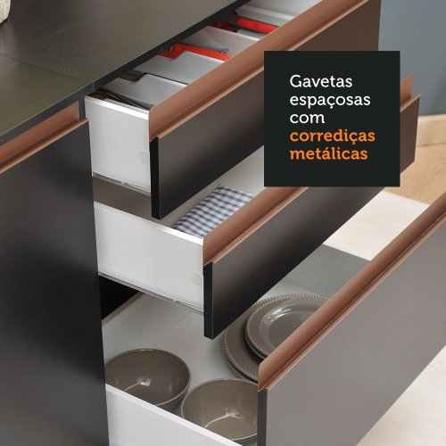 Armário de Cozinha Compacta 180cm Branco Reims Madesa 02 - Madesa