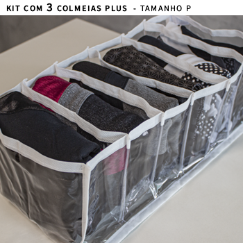 Kit com 3 Colmeias Plus - Tamanho P 20x40x15 Cm - Cristal Branca - 1