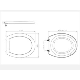 Assento Almofadado Oval Lorenzetti Levitti Branco 7150111 - 3