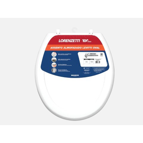 Assento Almofadado Oval Lorenzetti Levitti Branco 7150111