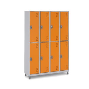 Armário de Aço 8 Portas Grandes Locker Academia:laranja