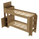 Ver imagem 1 de Cama Beliche Tecnomobili Junevil CM8053 com Armário e Baú Solteiro 78cm MDP Amendoa com Escada