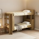 Ver imagem 2 de Cama Beliche Tecnomobili Junevil CM8053 com Armário e Baú Solteiro 78cm MDP Amendoa com Escada