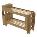 Ver imagem 4 de Cama Beliche Tecnomobili Junevil CM8053 com Armário e Baú Solteiro 78cm MDP Amendoa com Escada