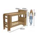 Ver mais imagens de Cama Beliche Tecnomobili Junevil CM8053 com Armário e Baú Solteiro 78cm MDP Amendoa com Escada