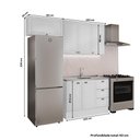 Ver imagem 3 de Cozinha Milla Solara 5 Portas 3 Gavetas MDF 200cm Branca Móveis Carraro