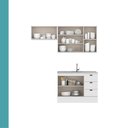 Ver imagem 6 de Cozinha Milla Solara 5 Portas 3 Gavetas MDF 200cm Branca Móveis Carraro