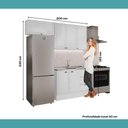 Ver mais imagens de Cozinha Milla Solara 5 Portas 3 Gavetas MDF 200cm Branca Móveis Carraro