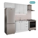 Ver imagem 5 de Cozinha Milla Solara 5 Portas 3 Gavetas MDF 200cm Branca Móveis Carraro